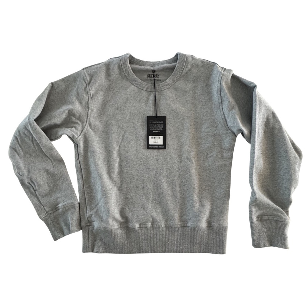 Gettees Gray Lounge Set Sweatshirt Joggers Supima Cotton Made in USA Women S - Picture 6 of 7